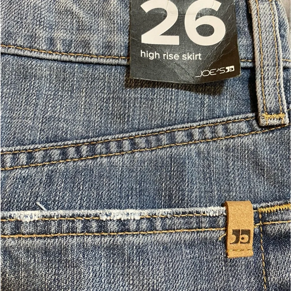 NWT Joes Jeans Sz 26 Women High-Rise Blue Jean Denim Skirt Distressed Frayed NEW